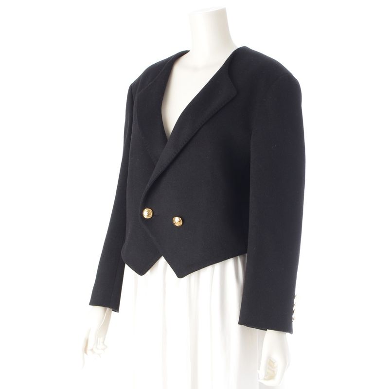 Celine Wool Triomphe Button Loose Military Jacket Black 34