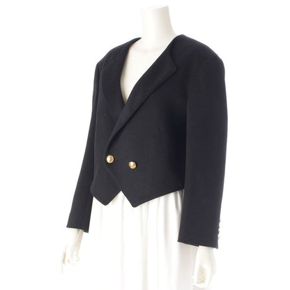 Celine Wool Triomphe Button Loose Military Jacket Black 34