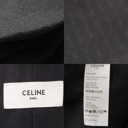 Celine Wool Triomphe Button Loose Military Jacket Black 34