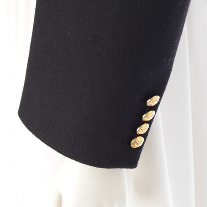 Celine Wool Triomphe Button Loose Military Jacket Black 34