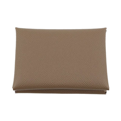 Hermes Coin Case Calvi Duo Etoupe Silver Epsom Wallet