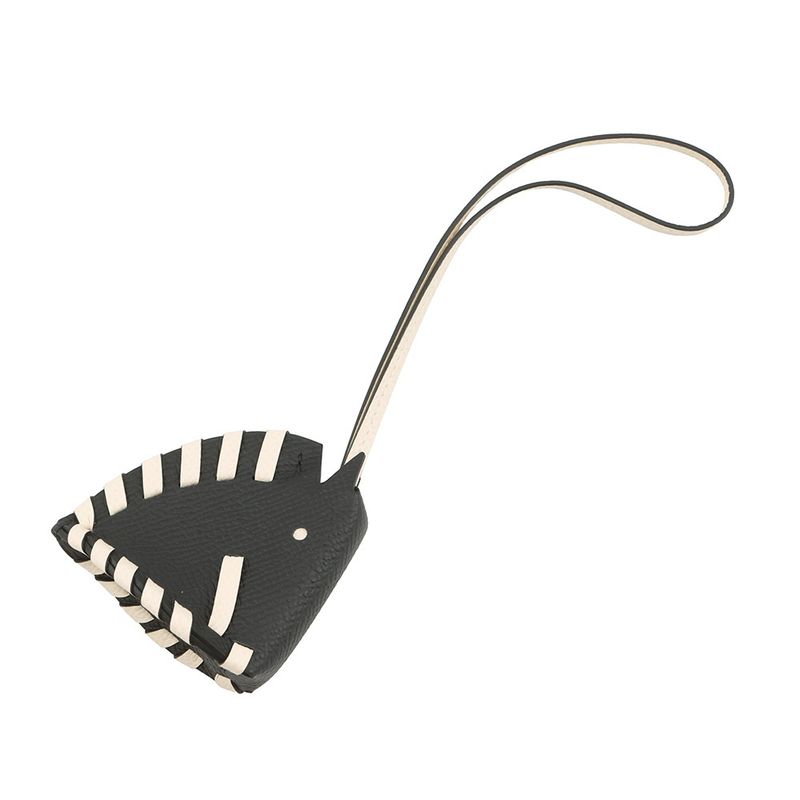 Hermes Bag Charm Cheval Tresse Black Nata Epsom