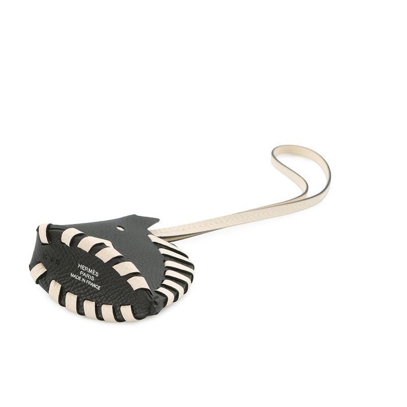 Hermes Bag Charm Cheval Tresse Black Nata Epsom