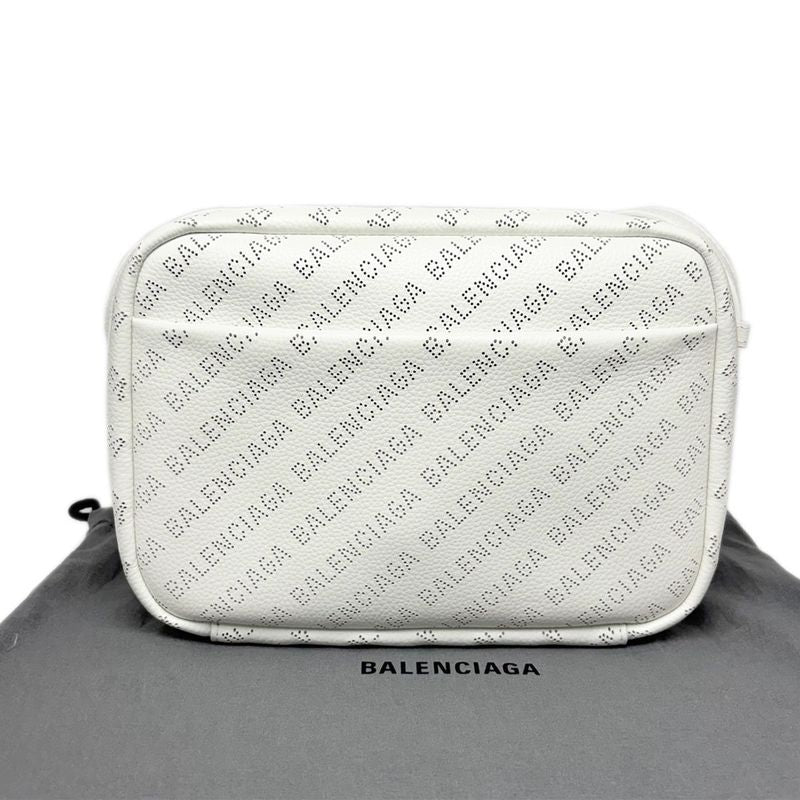 Balenciaga Shoulder Bag White Perforated Everyday Calfskin