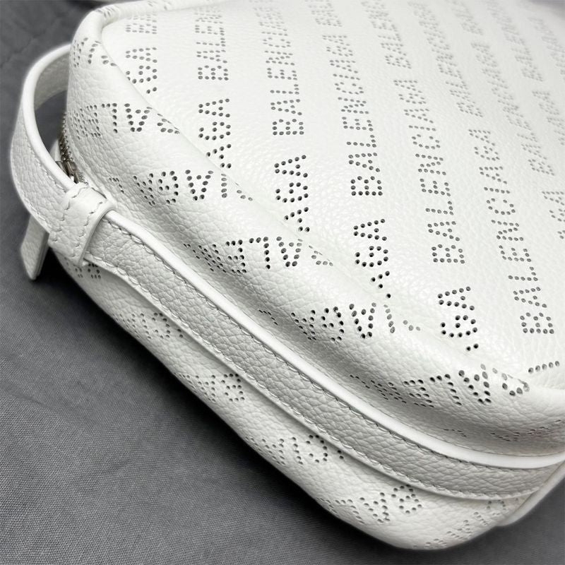 Balenciaga Shoulder Bag White Perforated Everyday Calfskin
