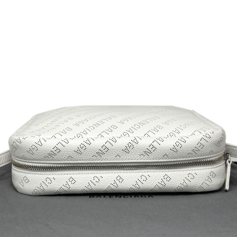 Balenciaga Shoulder Bag White Perforated Everyday Calfskin