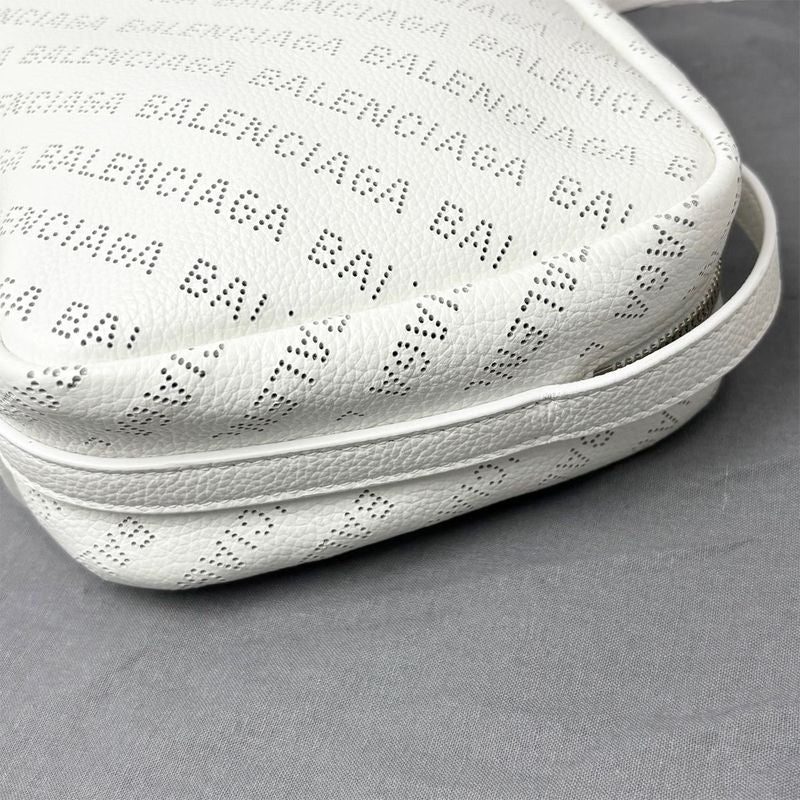 Balenciaga Shoulder Bag White Perforated Everyday Calfskin
