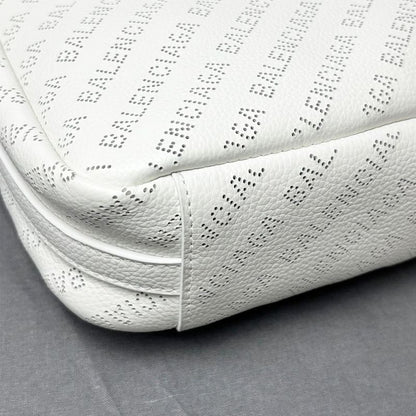 Balenciaga Shoulder Bag White Perforated Everyday Calfskin