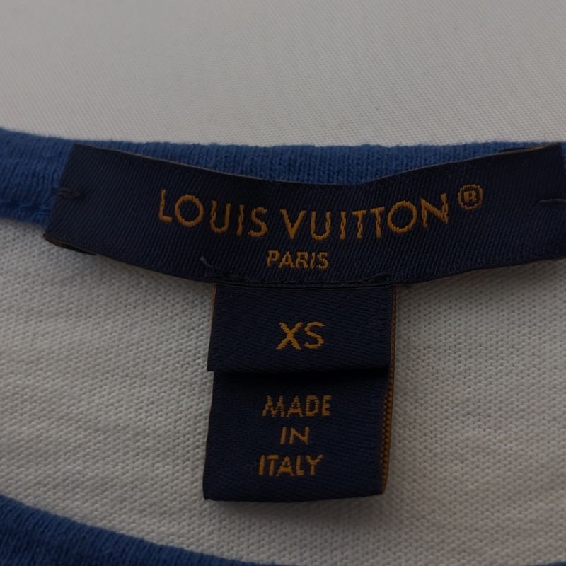 Louis Vuitton T-Shirt White Border Logo Short Sleeve XS