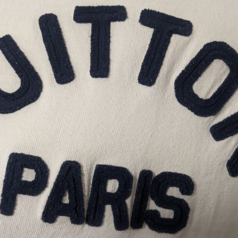 Louis Vuitton T-Shirt White Border Logo Short Sleeve XS