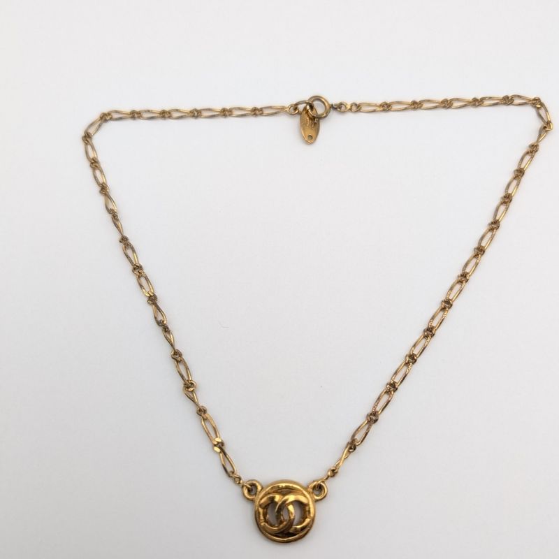 Chanel Gold CC Logo Necklace Vintage