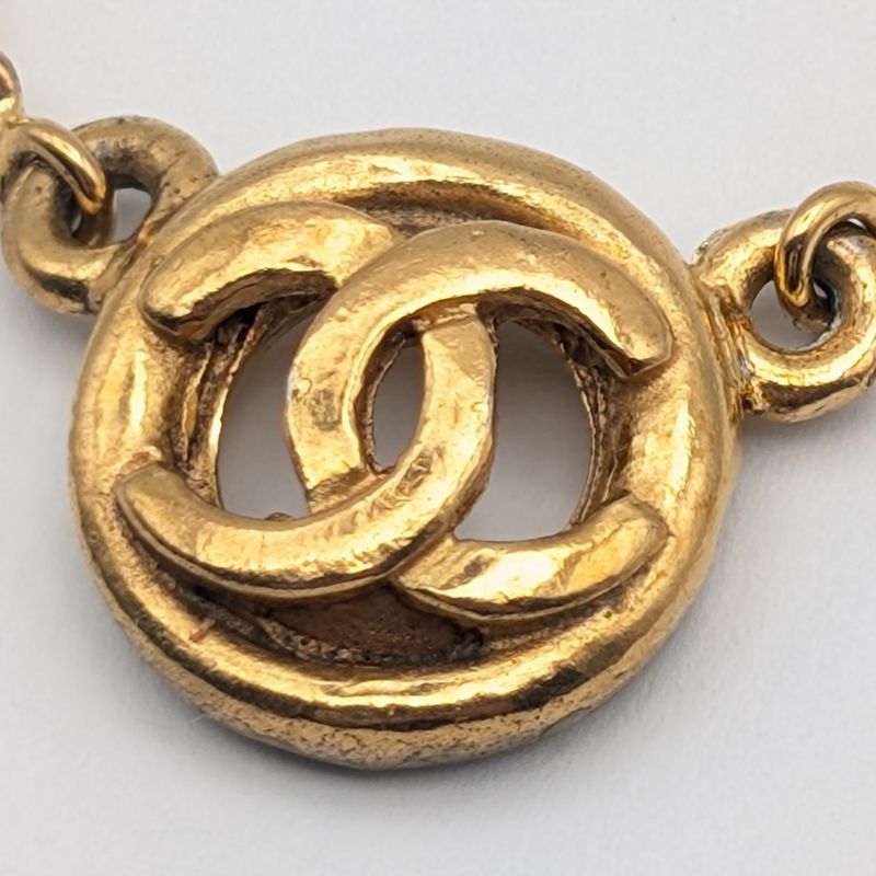 Chanel Gold CC Logo Necklace Vintage