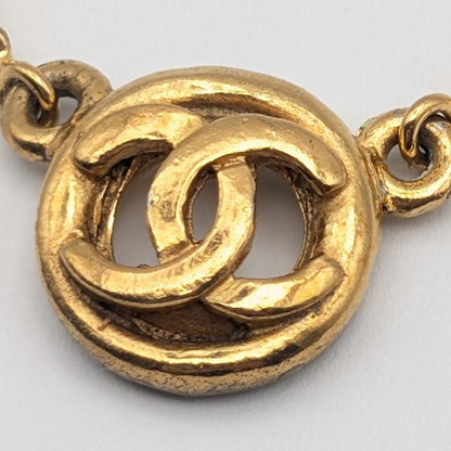 Chanel Gold CC Logo Necklace Vintage