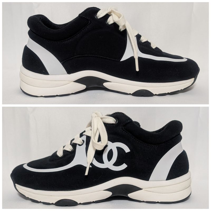 Chanel Sneakers CC Logo Black White