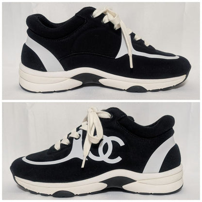 Chanel Sneakers CC Logo Black White