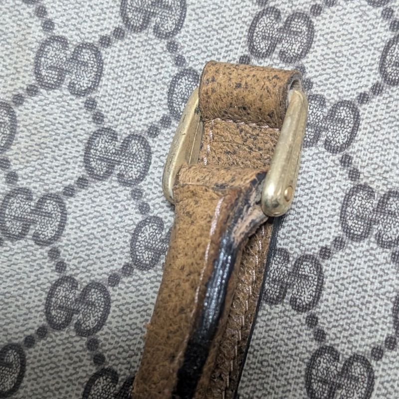 Gucci Vintage GG Supreme Leather Brown Mini Boston Bag
