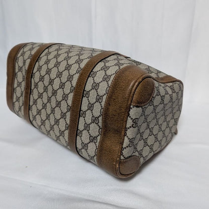 Gucci Vintage GG Supreme Leather Brown Mini Boston Bag