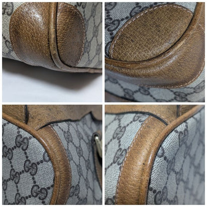 Gucci Vintage GG Supreme Leather Brown Mini Boston Bag