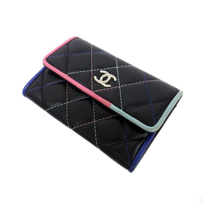 Chanel Card Case Multicolor Pastel Color Quilted CC Logo