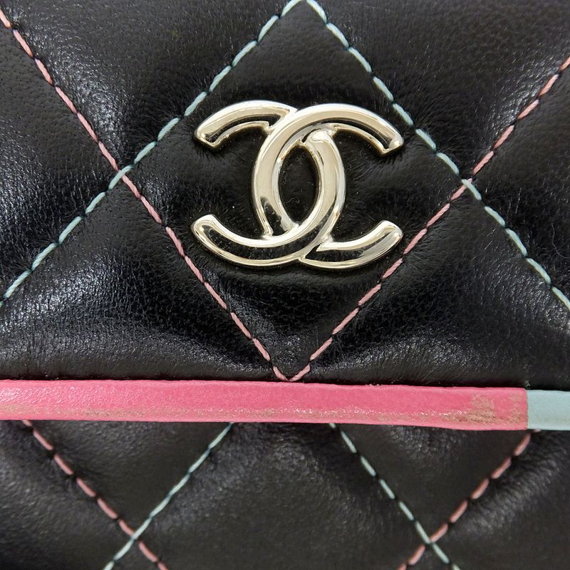 Chanel Card Case Multicolor Pastel Color Quilted CC Logo