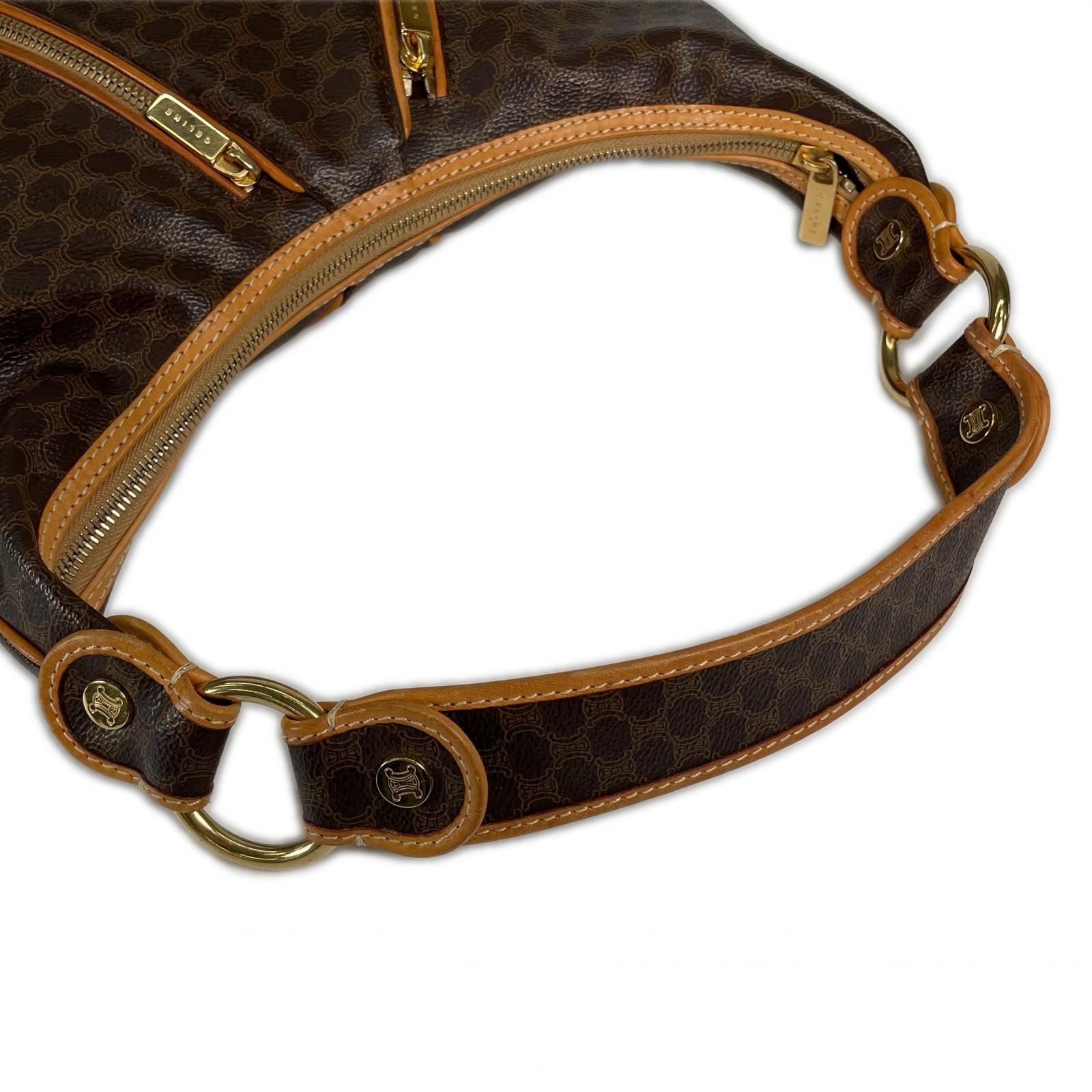 Celine Macadam Shoulder Bag Leather Brown — view 5