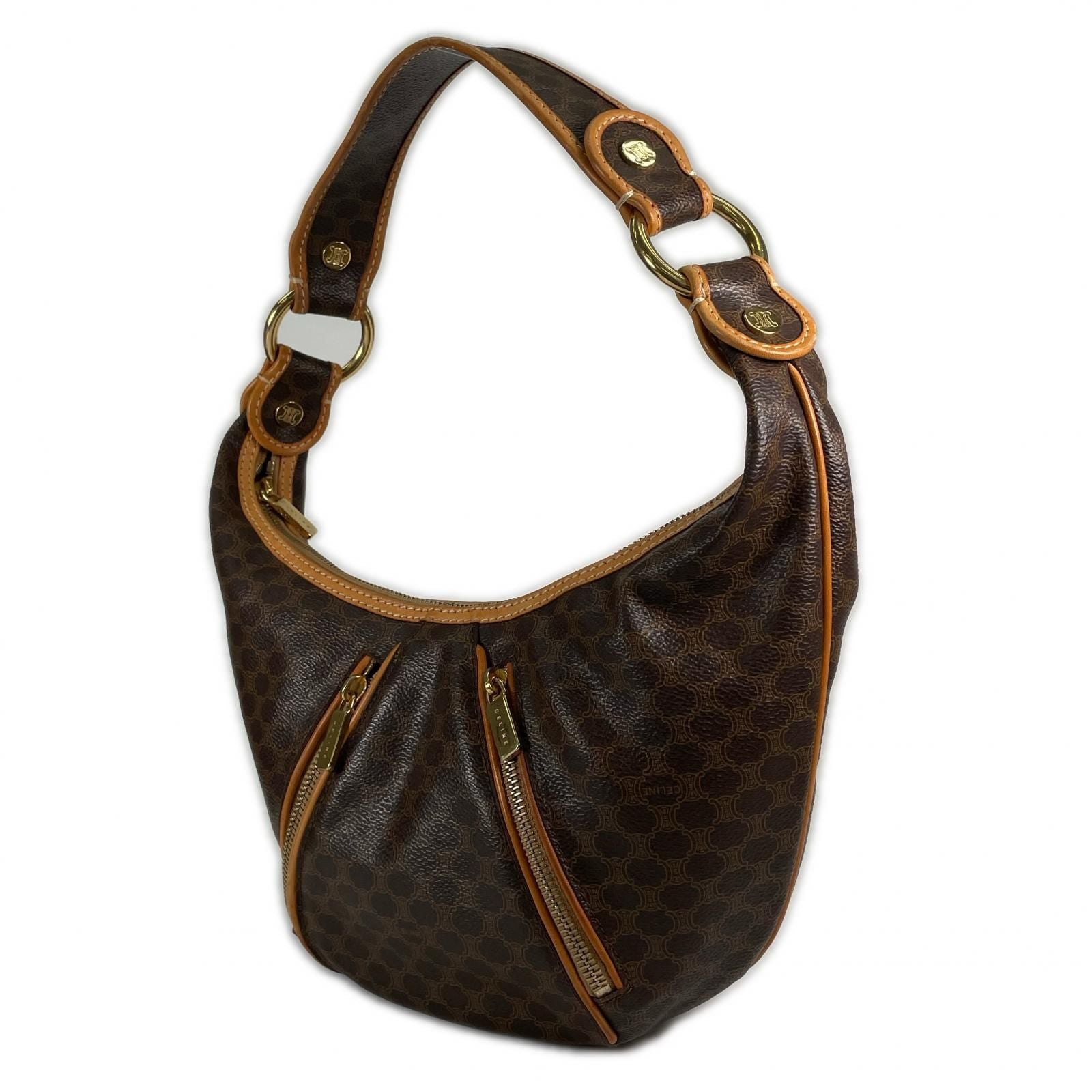 Celine Macadam Shoulder Bag Leather Brown — view 2
