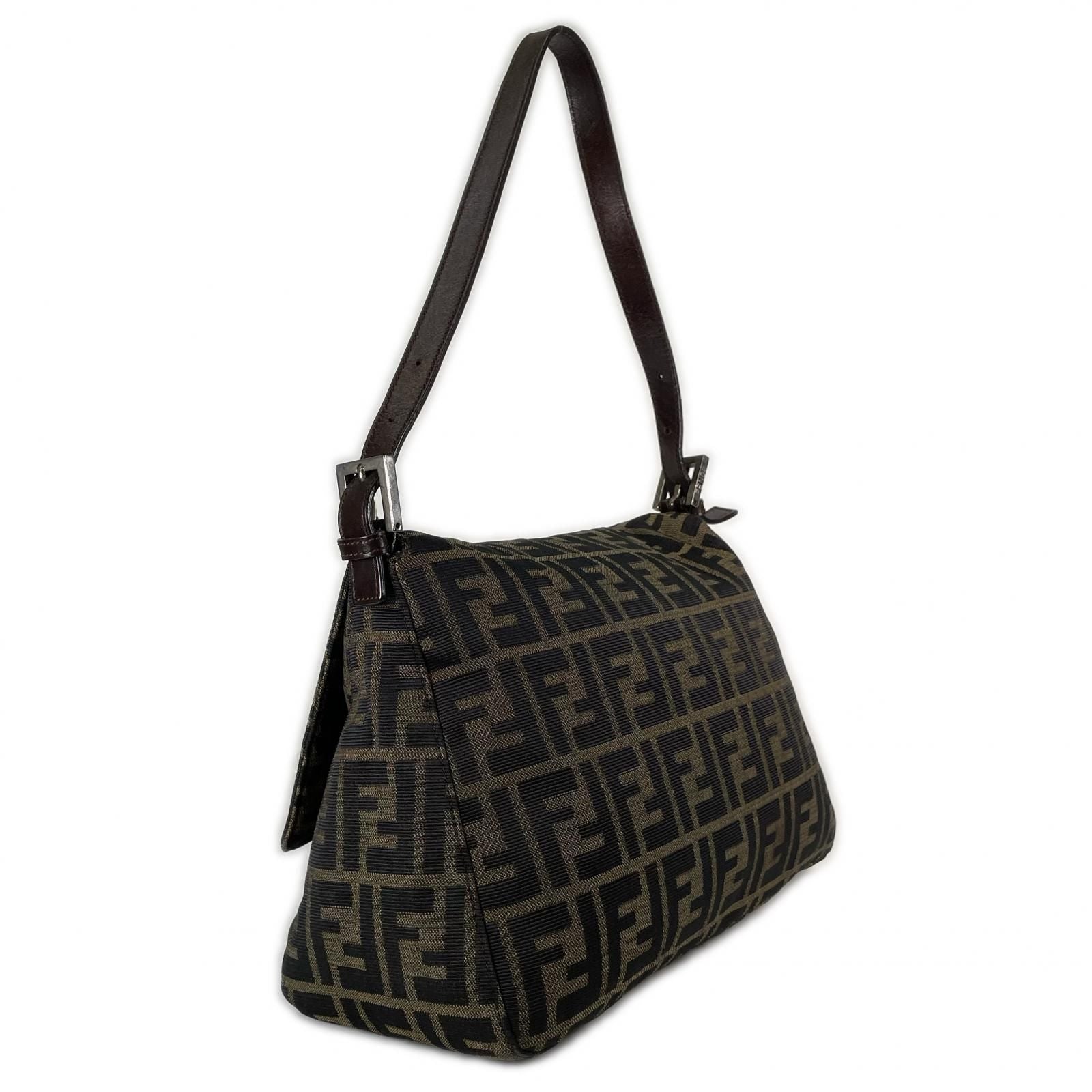 Fendi Zucca Mamma Baguette Shoulder Bag Canvas Brown — view 3
