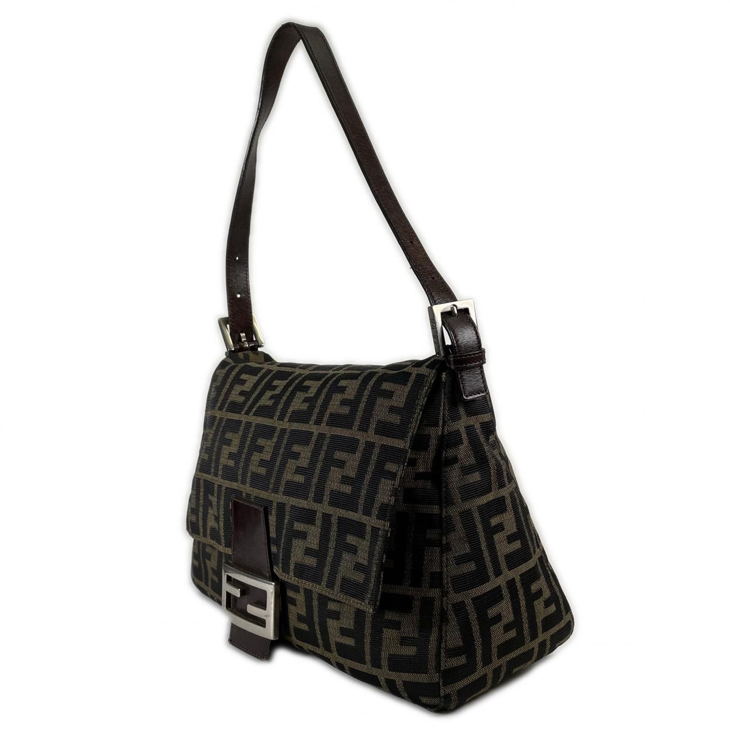 Fendi Zucca Mamma Baguette Shoulder Bag Canvas Brown — view 2