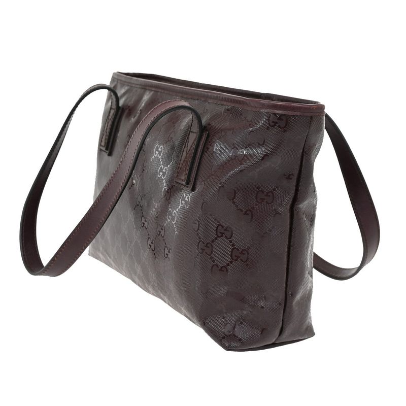 Gucci GG Supreme Tote Shoulder Bag Burgundy Leather
