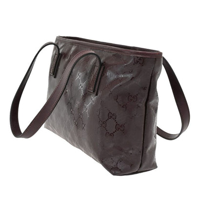 Gucci GG Supreme Tote Shoulder Bag Burgundy Leather