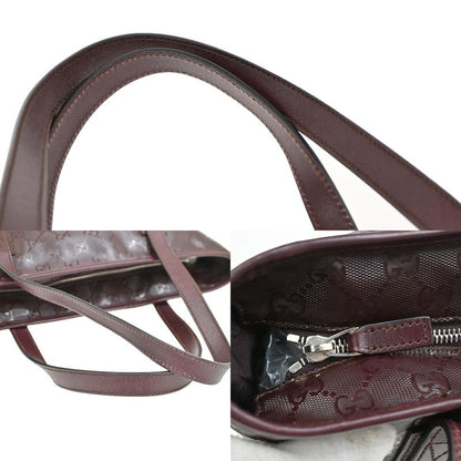 Gucci GG Supreme Tote Shoulder Bag Burgundy Leather