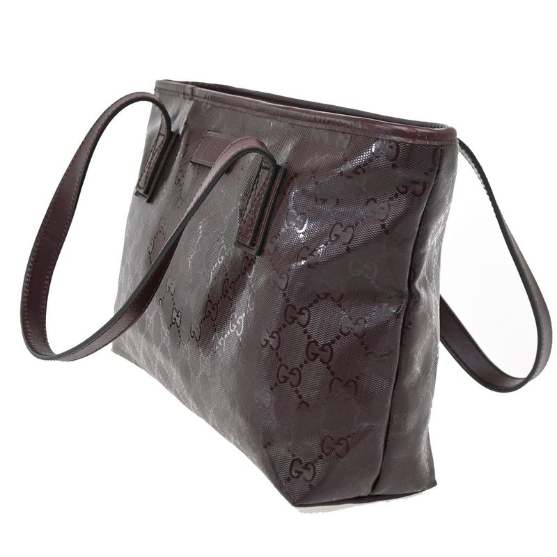 Gucci GG Supreme Tote Shoulder Bag Burgundy Leather