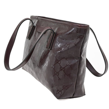 Gucci GG Supreme Tote Shoulder Bag Burgundy Leather
