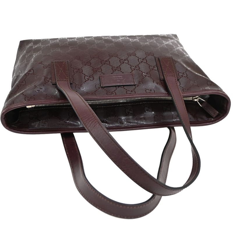 Gucci GG Supreme Tote Shoulder Bag Burgundy Leather