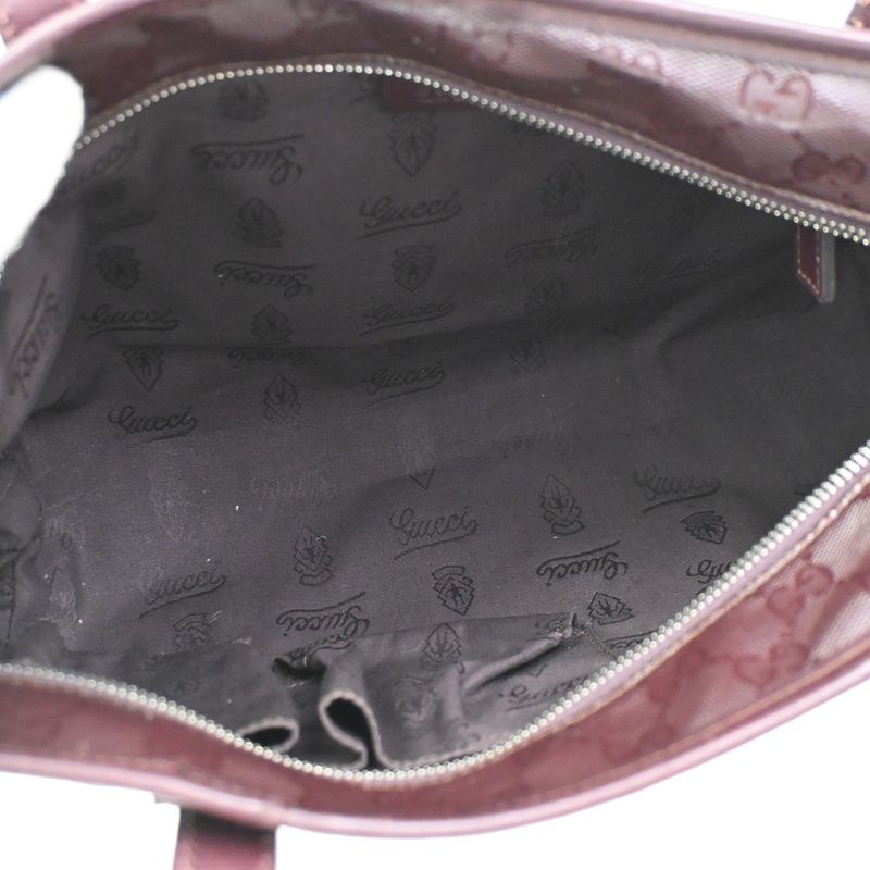 Gucci GG Supreme Tote Shoulder Bag Burgundy Leather