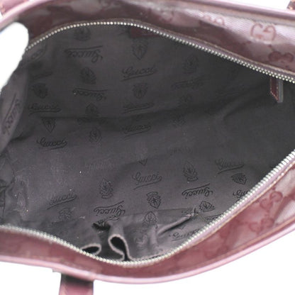Gucci GG Supreme Tote Shoulder Bag Burgundy Leather