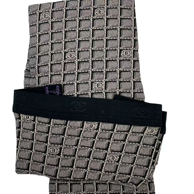 Chanel Stockings CC Logo Tights Gray 3 Shoulder Bag