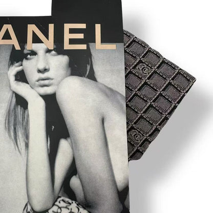 Chanel Stockings CC Logo Tights Gray 3 Shoulder Bag