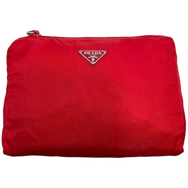 Prada Pouch Red Tessuto Case Nylon 60
