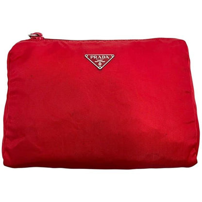 Prada Pouch Red Tessuto Case Nylon 60