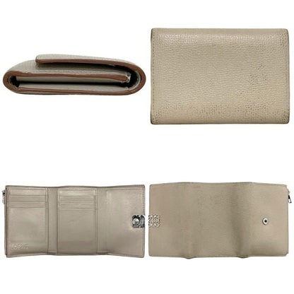 Loewe Trifold Wallet Vertical Beige Anagram