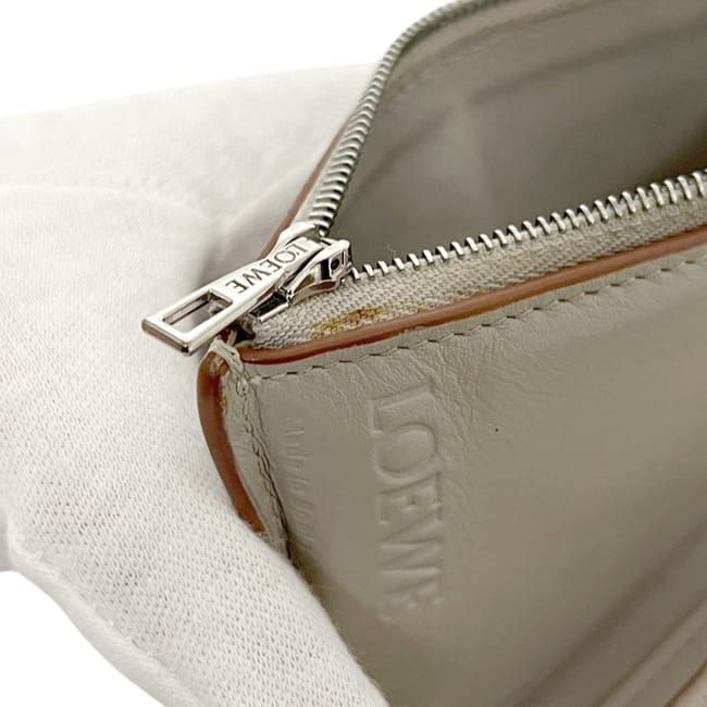 Loewe Trifold Wallet Vertical Beige Anagram