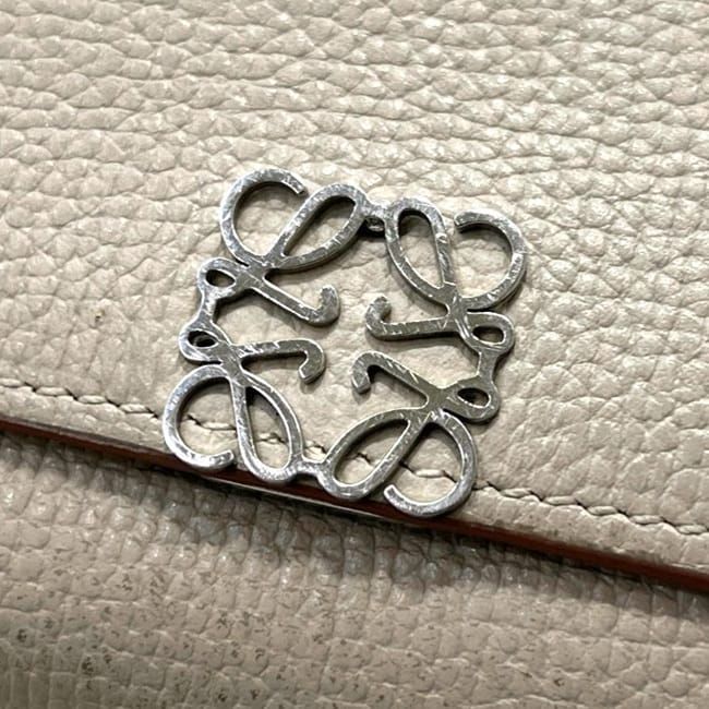 Loewe Trifold Wallet Vertical Beige Anagram