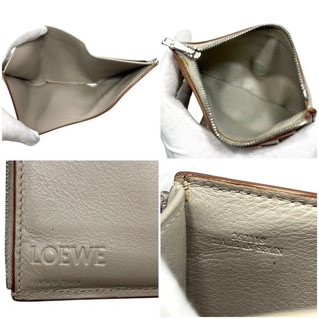 Loewe Trifold Wallet Vertical Beige Anagram