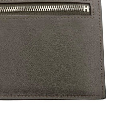 Hermes Bifold Wallet Citizen Twill Silk in Grey
