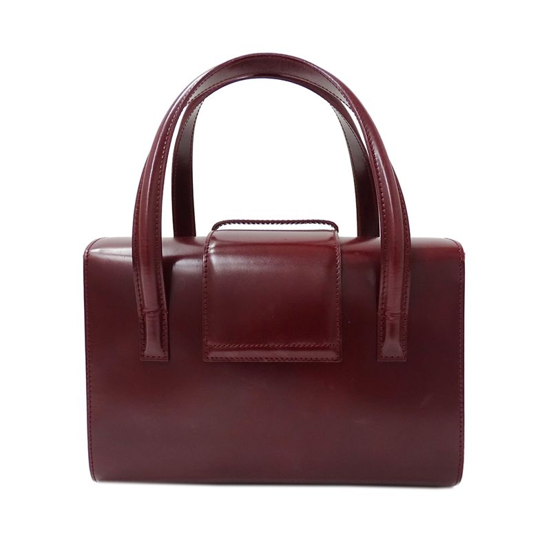Cartier Bag Handbag Patent Leather Panthere Gold Going Out Bordeaux