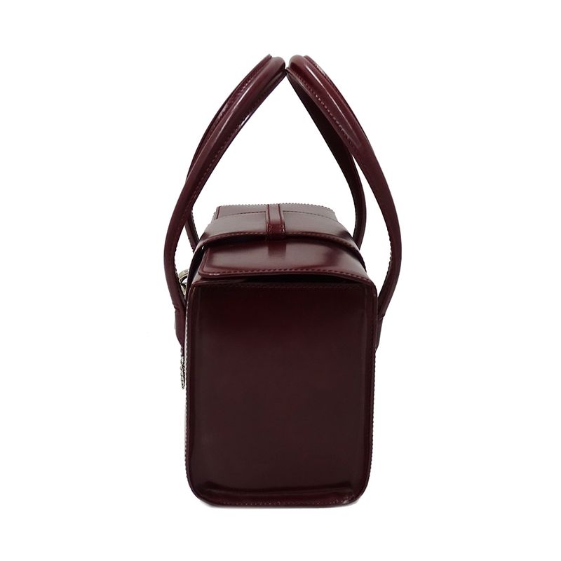 Cartier Bag Handbag Patent Leather Panthere Gold Going Out Bordeaux