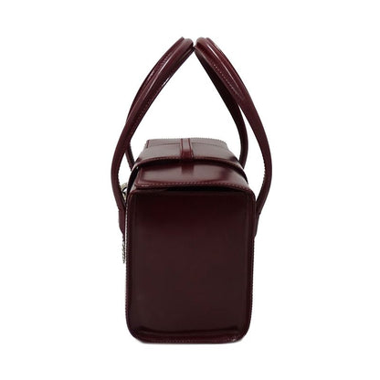 Cartier Bag Handbag Patent Leather Panthere Gold Going Out Bordeaux