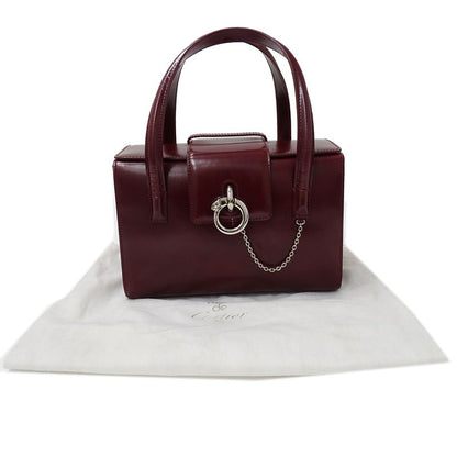 Cartier Bag Handbag Patent Leather Panthere Gold Going Out Bordeaux