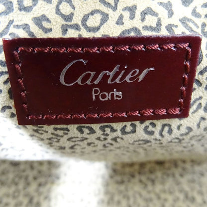 Cartier Bag Handbag Patent Leather Panthere Gold Going Out Bordeaux